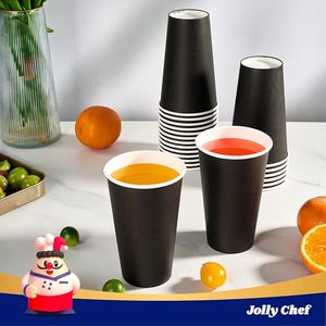 Vasos de Papel Negros de 12oz, Vasos Desechables de Pared Simple para Bebidas Calientes, Paquete de 1000, Papel de Grado Alimenticio - Product Image 5