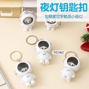 Astronaut Bear Night Light Keychain Glowing 3D <b>Cartoon</b> Acrylic Pendant For Couple <b>Backpack</b> Accessory - Product Image 5