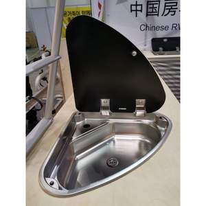 Fregadero de Acero Inoxidable GR-610L con Cubierta de Vidrio Templado 480*480*145mm para Uso Marino en Autocaravanas y Yates - Product Image 5