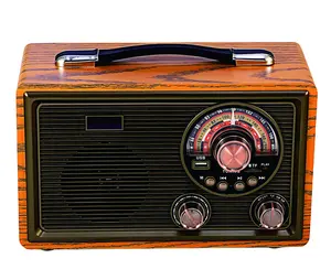 วิทยุแบบพกพาสำหรับบันทึกวิทยุวิทยุ FM แบบย้อนยุคใช้ USB TF BT