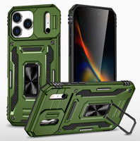 Coque de téléphone portable pour iPhone 15 Pro Max Plus avec support magnétique, style Ins, peinture pulvérisée, résistante aux chutes, avec fenêtre coulissante pour Apple