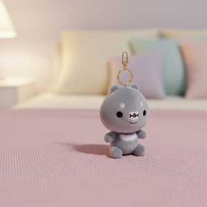 Custom Gray Plush Teddy <b>Bear</b> Keychain with PP Cotton Filling Embroidered Design Soft Fur Personalized <b>Cute</b> Mini Toy for Gifts - Product Image 2