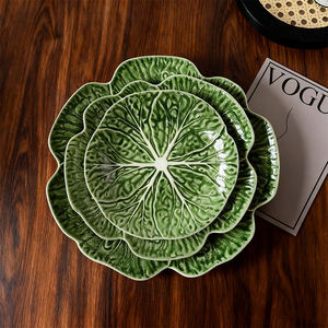 Service <span class=keywords><strong>de</strong></span> table en porcelaine personnalisé populaire, ensemble <span class=keywords><strong>de</strong></span> <span class=keywords><strong>vaisselle</strong></span> en céramique durable avec gravure, assiettes <span class=keywords><strong>de</strong></span> présentation pour le dîner et le dessert, couleur <span class=keywords><strong>chou</strong></span> vert - Product Image 1