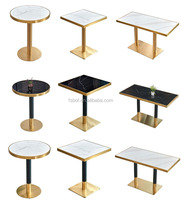 Meubles pour restaurant café table ronde en marbre café table à manger carrée en pierre