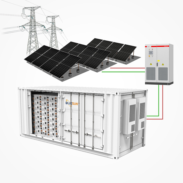 20ft 40ft Container Solar System Lithium Ion Battery Storage Smart ESS Hybrid Solar Power Solution Air Cooling Remote Area