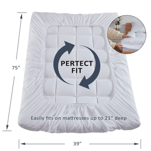 Otel yatak Polyester yatak <span class=keywords><strong>Topper</strong></span> ekstra kalınlık sıcak rahat yatak pedi fabrika toptan fiyat - Product Image 5