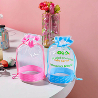 Sac d'emballage cosmétique à cordon en PVC de haute qualité Sac à cordon en PVC réutilisable avec logo personnalisé pour l'emballage d'articles de toilette