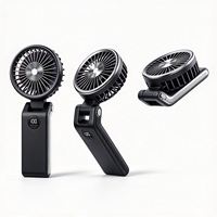 235 °   Ventilateur de cou pliable à moteur sans balais, 5 vitesses, écran LED, 10 heures de refroidissement, pour extérieur, voyage, maquillage, bureau, cadeau