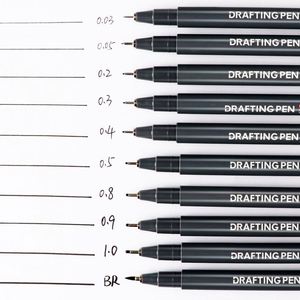 Ensemble de 11 stylos manga à pointes fines, encre noire, feutres fins pour le dessin, la calligraphie, le croquis et le traçage - Product Image 3