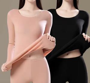 Prezzo di fabbrica sulle tute termiche termiche di colore solido per le donne mutandine lunghe - Product Image 5