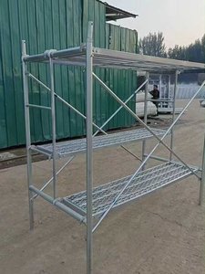 Échafaudage mobile galvanisé pour construction extérieure, ensemble de marchepieds en forme de H, revêtement en poudre - Product Image 1