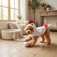 Costume d'Halloween pour animaux de compagnie, tenue amusante de poussin pour chiens, manteau en velours cristal doux, vêtements pour chiens toutes saisons, vente en gros