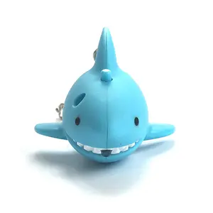 शार्क एलईडी साउंड लाइट टॉर्च कुंजी श्रृंखला प्रदर्शनी स्कूलबैग खिलौना पेंडेंट छोटा उपहार
