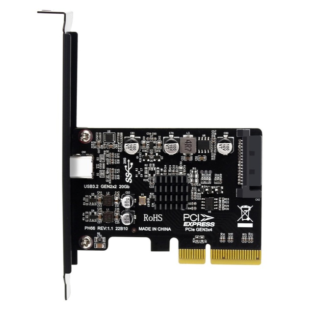 Desktop PCIe to Type-C USB3.2Gen2X2 20Gbps Drive Free Expansion Adapter ASM3242 Master Chip