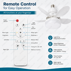 Ventilador de Techo <span class=keywords><strong>con</strong></span> Luz y Control Remoto, E27, AC85-265V, 40W, <span class=keywords><strong>con</strong></span> 6 Aspas Desmontables, para Dormitorio o Habitaciones Pequeñas - Product Image 5