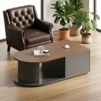 Table basse ovale en bois massif, personnalisable, écologique, légère, moderne, finition noyer, style nordique, table d'appoint pour salon