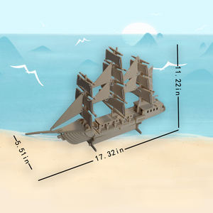 Casse-tête 3D pour enfants, Casse-tête 3D pour voilier en feutre, Kit fantaisie de bricolage, Chef-d 'œuvre d'<span class=keywords><strong>art</strong></span> en feutre, Casse-tête 3D pour voilier - Product Image 2