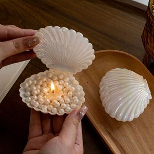 Bougie parfumée Coquillage & Perle, Ornement aromatique sans fumée, Décoration d'ambiance romantique pour mariage et cadeau souvenir élégant - Product Image 3