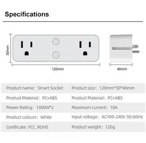 TY-2211W-US US Smart Plug Outlet Socket <b>Surge</b> <b>Protector</b> 10A Wall Mount Outlet Extender Multi Plug With Tray - Product Image 2