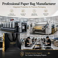 Sac en papier cartonné mat doré de luxe avec logo noir estampé à chaud, poignée en ruban côtelé et taille personnalisée pour les marques de cosmétiques, bijoux et bougies