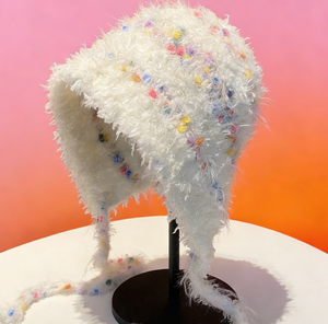 Gorro de Punto Retro con Borlas <span class=keywords><strong>para</strong></span> <span class=keywords><strong>Mujer</strong></span>, Nuevo Gorro con Rayas Coloridas <span class=keywords><strong>para</strong></span> Otoño e Invierno, Gorro Cálido y Moderno, <span class=keywords><strong>Tejido</strong></span> Común - Product Image 3