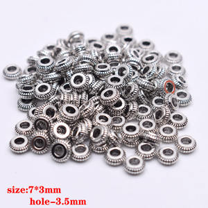 100ชิ้น/ถุงโบราณทองเงินโลหะผสมล้อรอบ Spacer เสน่ห์ลูกปัดหลวม Spacer ลูกปัดพอดี DIY สร้อยข้อมือเครื่องประดับทำ - Product Image 6