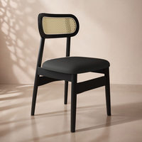 Chaise de Salle à Manger Moderne Style Nordique avec Coussin Éponge Moelleux, Structure en Bois Massif, Chaise de Restaurant pour Maison, Appartement, Salle de Sport, Entrepôt, Salle de Bain