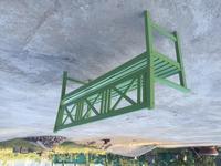 Banc d'extérieur en bois peint de style traditionnel 3 places Luyten Paito avec emballage postal
