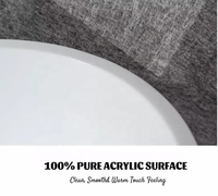 Baignoire autoportante en acrylique à surface solide pour adultes, baignoire profonde et debout avec égouttoir pour salle de bain