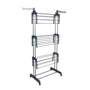 Séchoir à <span class=keywords><strong>linge</strong></span> pliable multifonctionnel noir pour intérieur ou <span class=keywords><strong>extérieur</strong></span>, support de séchage vertical pour vêtements - Product Image 6