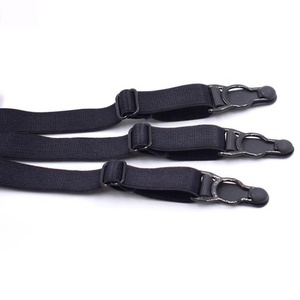 Vente en gros de porte-jarretelles de chemise à boucle antidérapante pour hommes, porte-jarretelles en nylon à motif rayé - Product Image 5