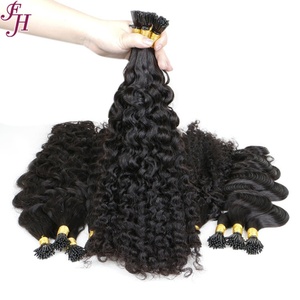 FH Wholesale Human Hair Curly <b>Micro</b> Links I Tip Hair Virgin Raw Burmese Kinky Curly I Tip Hair <b>Extension</b> - Product Image 2