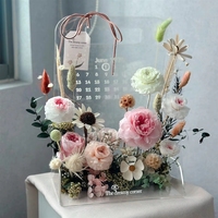 Premium Bloemenbox Eeuwige Rozen Acryl Home Decor Draagbare Geconserveerde Geschenken