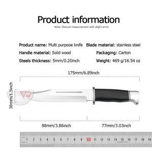 Couteau en acier inoxydable personnalisé BK, manche en bois, multifonctionnel, portable, avec clip ceinture, OEM/ODM pris en charge, modèle LS105, garantie 1 an - Product Image 6