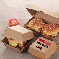 Boîte à hamburger en carton écologique jetable de qualité alimentaire avec impression personnalisée pour les plats à emporter