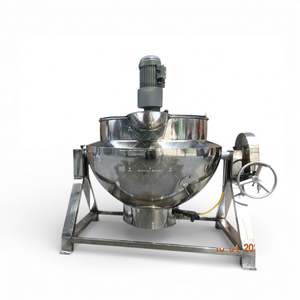 Olla de doble caldera eléctrica con vapor y agitador inclinable, 200L, 50L, 300L, con picadora - Product Image 2