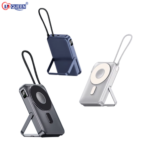 พาวเวอร์แบงค์แบบพกพา 10000mAh พร้อมสายชาร์จเร็วในตัว หน้าจอแสดงผลดิจิตอล ช่องเสียบ Type C ขาตั้งพับได้ สำหรับโทรศัพท์และนาฬิกา - Product Image 1
