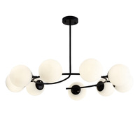 Lustre Sputnik Minimaliste Moderne, Suspension Réglable en Fer et Verre, Lumière Blanche Chaude, Intensité Variable, pour Intérieur, Maison, Bureau, Hôtel