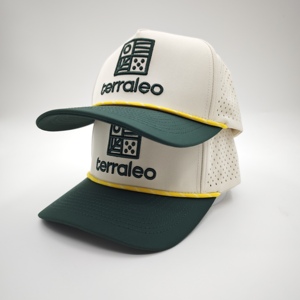 5 Panel Golf Cap Custom Embroidery Logo Low MOQ OEM Laser Perforated Quick Dry <b>Waterproof</b> Tech Fabric Supply - Product Image 3