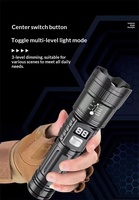 Lampe de poche de camping AA à lumière forte, ultra-lumineuse, longue portée, rechargeable Feiao 18650 LED, avec mise au point télescopique, pour situations d'urgence