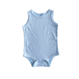 定制标签婴儿服装有机棉竹肋婴儿服装新生儿紧身衣女婴连衫裤