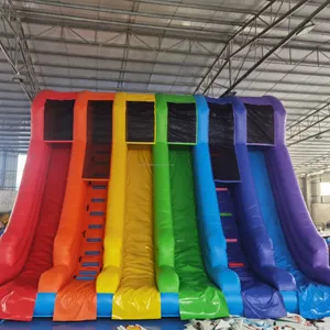 Guangzhou Gigantische Regenboog Droge Glijbaan Opblaasbare Glijbaan 7 Meter Te Koop