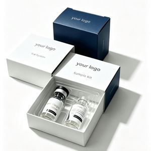 FX Personalized Cosmetic Vial <b>Box</b> with Magnetic Flap Lid and <b>White</b> Paperboard Structure for 3ml Skincare Bottle Packaging - Product Image 2