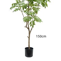 Arbre artificiel en bois laqué vert, arbre artificiel en pot sur pied, style nordique, grande décoration pour la maison et l'hôtel