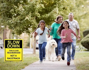 Nóng bán giảm tốc độ làm chậm tại Ngã tư này là khu phố của chúng tôi không phải là một đường đua nhôm dấu hiệu không thấm nước - Product Image 5