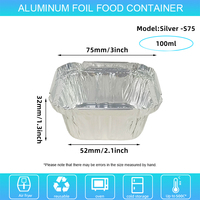 Mini moule carré jetable en aluminium argenté de 100 ml pour gâteaux, puddings, barbecues, pique-niques, emballage alimentaire, vente en gros