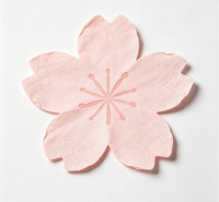 Serviettes jetables en papier écologiques biodégradables de qualité alimentaire, épaisses, irrégulières, en forme de fleur de cerisier, roses, pour la décoration de table de fête