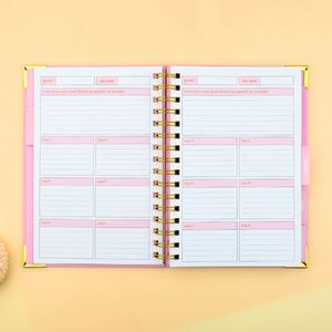 Custom Private Label A5 Spiral Weekly Wellness <b>Goal</b> Workout Diary Journal <b>Planner</b> Agenda Notebook - Product Image 3