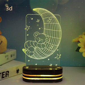 Exquisite 3D Night Light Bedroom Decoration Lights Novelty Pattern Elk Christmas Theme Birthday Gift - Product Image 1