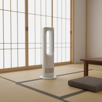 Ventilador de Techo Oscilante sin Aspas con Control Remoto, Temporizador y Motor sin Escobillas para Hogar, Oficina y Hotel